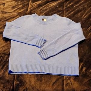 Cropped, blue women's sweater from H&M, size medium.